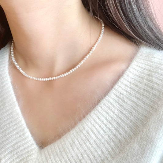 Baby Freshwater Pearl Oval Shape Necklace