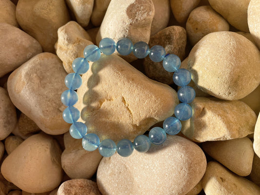 Aquamarine Bead Bracelet - CLEAR BLUE
